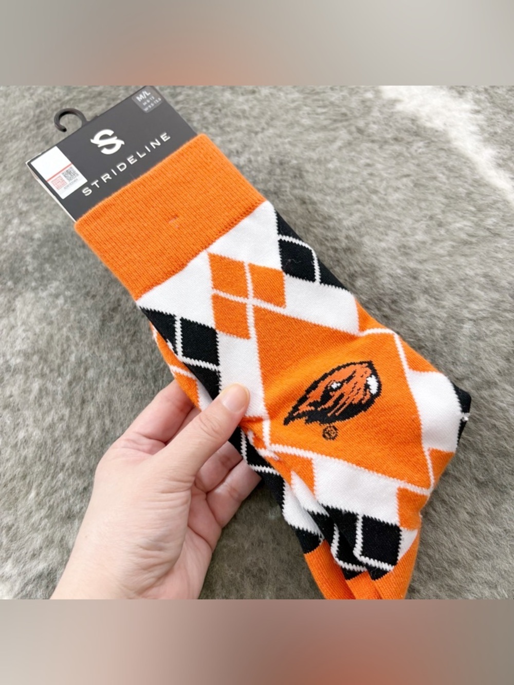 NWT Strideline M/L Argyle Oregon State University Beavers Socks - Picture 6 of 6